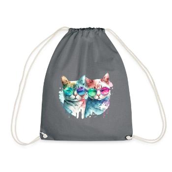 Des chats cool avec des lunettes de soleil pour la Saint-Valentin - Sac de sport léger - gris - Devant
