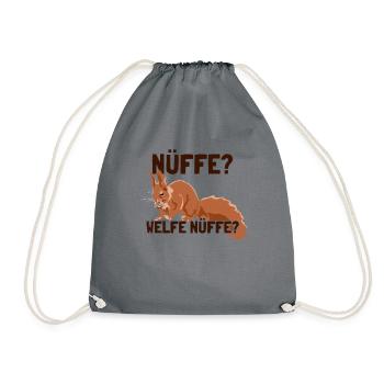 Nüffe Welfe Nüffe Grauhörnchen Squirrel - Turnbeutel - Grau - Vorne