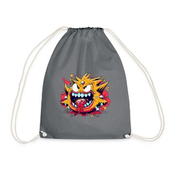 Monster Crash - Cool Yellow Monster - Drawstring Bag - grey - Front