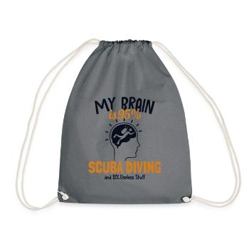 My Brain is 95% Scuba Diving Tauchermaske Taucher - Turnbeutel - Grau - Vorne