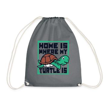 La maison est l’endroit où ma tortue est la tortue - Sac de sport léger - gris - Devant