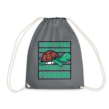 Speed Doesn't Matter Forward Is Forward - Drawstring Bag - grey - Front