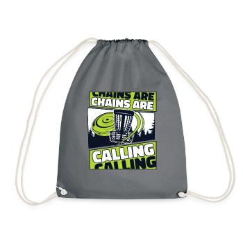 Chains Are Calling Korb Scheibe Disc Golfer - Turnbeutel - Grau - Vorne