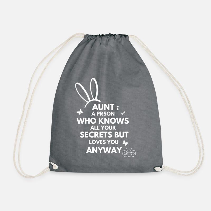 Rabbit Confidante, Secret Bunny, Trusty Hare - Drawstring Bag - grey