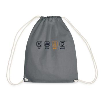 Eat Sleep Hunt Repeat Arrowhead Hunter - Drawstring Bag - grey - Front