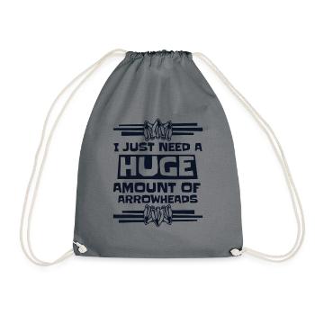 Need Huge Amount Of Arrowheads Hunting Tips - Drawstring Bag - grey - Front