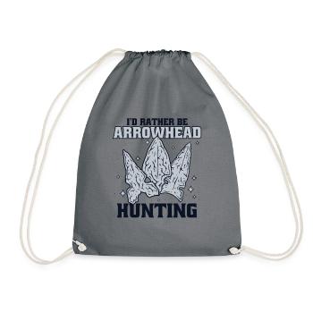 I'd Rather Be Arrowhead Hunting Hunting Tips - Drawstring Bag - grey - Front