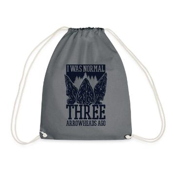 I Was Normal Three Arrowheads Ago Hunting Tips - Drawstring Bag - grey - Front