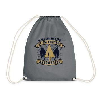 If You Can Read This Arrowhead Hunter Arrowheads - Drawstring Bag - grey - Front