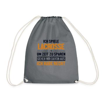 Lacrossespieler hat immer Recht Polocrosse - Turnbeutel - Grau - Vorne