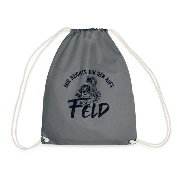Mir reichts ich geh aufs Feld Polocrosse Trainer - Turnbeutel - Grau - Vorne