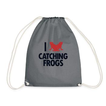 I Love Catching Frogs Laubfrosch Kröte Frosch - Turnbeutel - Grau - Vorne