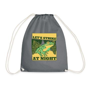 Let's Strike At Night Toad Tadpole Frog - Drawstring Bag - grey - Front