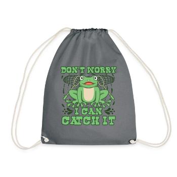 Don't Worry I Can Catch It Tree Frog Toad - Drawstring Bag - grey - Front
