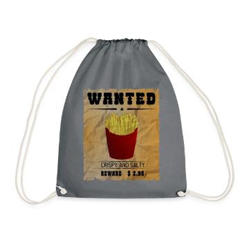 Wanted - French fries - Pommes - Drawstring Bag - grey - Front