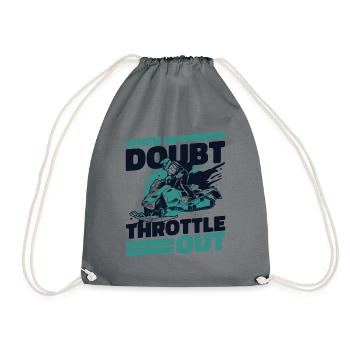 When In Doubt Throttle Out Snowmobile Riders - Drawstring Bag - grey - Front