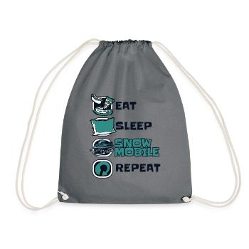Eat Sleep Snowmobile Repeat Snowmobile Fahrer - Turnbeutel - Grau - Vorne