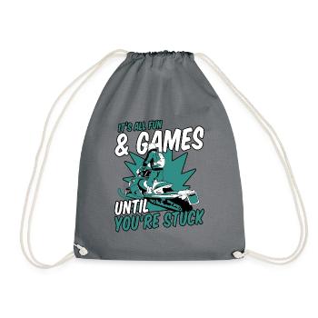 It's All Fun And Games Until You're Stuck Driver - Drawstring Bag - grey - Front