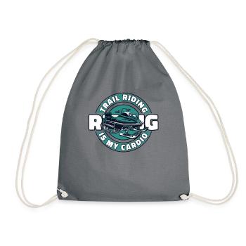 Trail Riding Is My Cardio Snowmobile Driver - Drawstring Bag - grey - Front