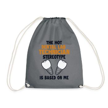 Hot Dental Lab Technician Stereotype Zahnlabor - Drawstring Bag - grey - Front
