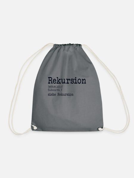 Rekursion Definition Softwareentwickler Coder - Turnbeutel - Grau