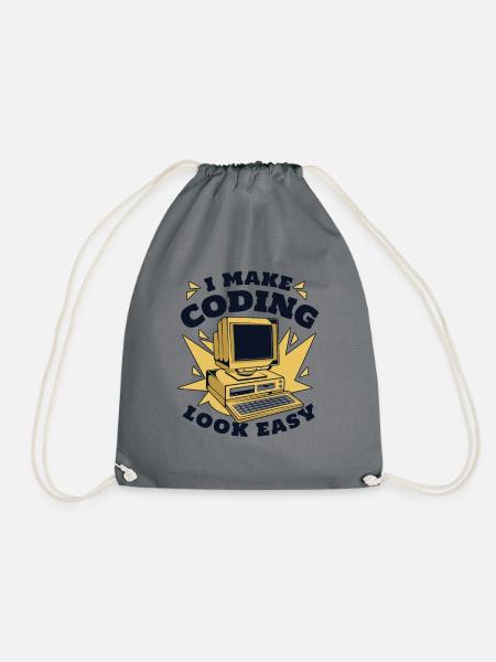 I Make Coding Look Easy Developer Coder - Turnbeutel - Grau