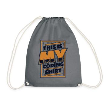 This Is My Coding Clothing Developer Coder - Drawstring Bag - grey - Front