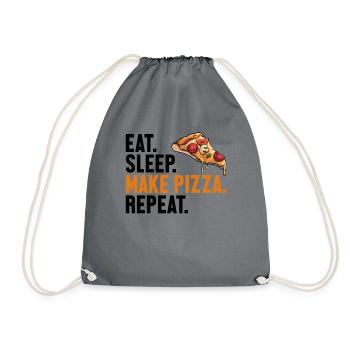 Eat Sleep Make Pizza Repeat Pizza Tray Pizza Oven - Drawstring Bag - grey - Front