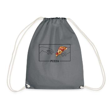 Michelangelo Creation of Adam Pizza Pizza - Turnbeutel - Grau - Vorne