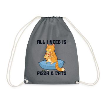 Tout ce dont j’ai besoin, c’est de pizza et de chats pizza au four à pizza - Sac de sport léger - gris - Devant