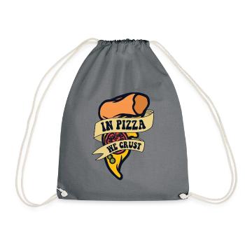 In Pizza We Crust Pizzaofen Pizza Pizzablech - Turnbeutel - Grau - Vorne