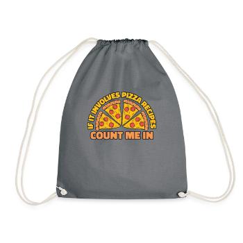 If It Involes Pizza Recipes Count Me In Pizza - Drawstring Bag - grey - Front