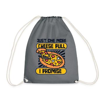 Just One More Cheese Pull I Promise Pizza Tray - Drawstring Bag - grey - Front