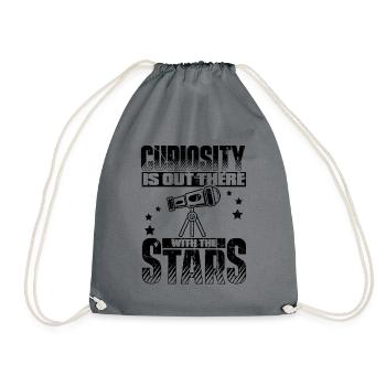 Curiosity Is Out There With The Stars Cosmologist - Drawstring Bag - grey - Front