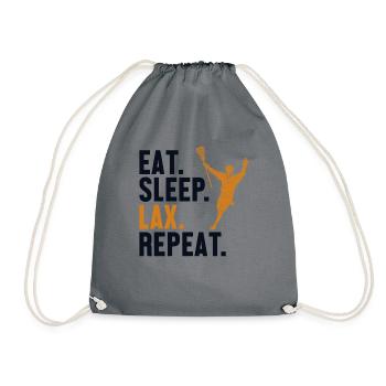 Eat Sleep Lax Repeat Intercrosse Lax Player - Drawstring Bag - grey - Front