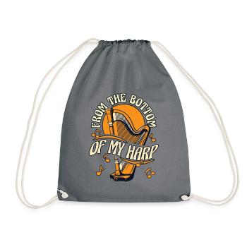 From The Bottom Of My Harp Harp Music Harp - Drawstring Bag - grey - Front