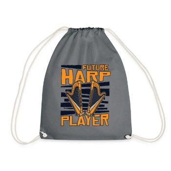 Future Harp Player Harfenmusik Harfe Harfenspieler - Turnbeutel - Grau - Vorne