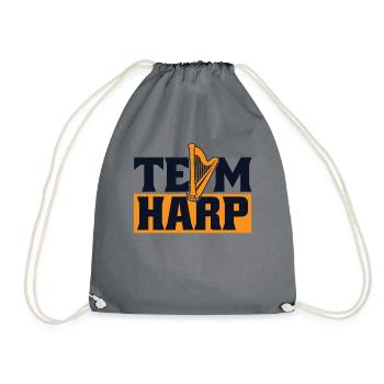 Team Harp Harfe Konzertharfe Harfenmusik - Turnbeutel - Grau - Vorne