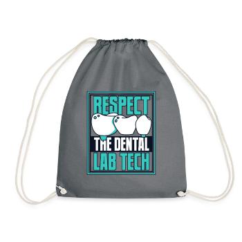 Respect Dental Technical Assistant Dental Laboratory - Drawstring Bag - grey - Front