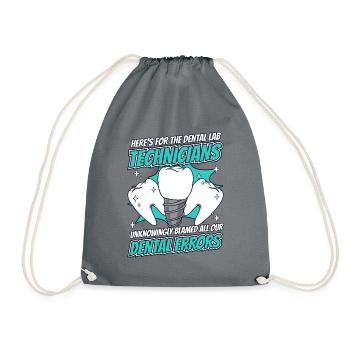 All Our Dental Errors Dental Laboratory Dental Laboratory - Drawstring Bag - grey - Front