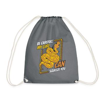 My Girl Can Squeeze You Python Schlange Banana - Turnbeutel - Grau - Vorne
