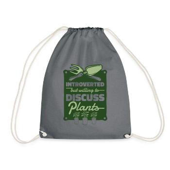 Introverted But Willing To Discuss Plants - Drawstring Bag - grey - Front
