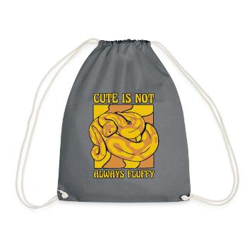 Cute Is Not Always Fluffy Python Snake Banana - Drawstring Bag - grey - Front