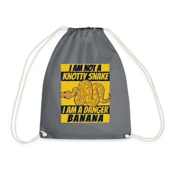 Not A Knotty Snake Danger Banana Schlange Banana - Drawstring Bag - grey - Front