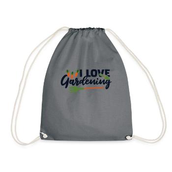 I Love Gardening Allotment Garden Horticulture Gardener - Drawstring Bag - grey - Front