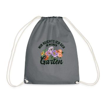 Mir reichts ich geh in meinen Garten Gartenbau - Turnbeutel - Grau - Vorne