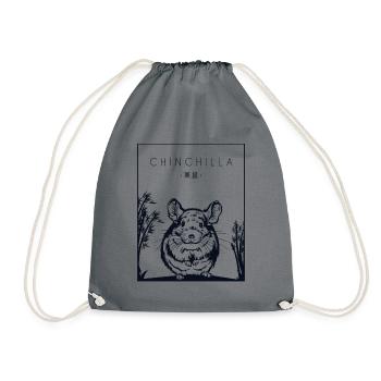 Chinchilla Chinese Hanzi Longhair Shorttail - Drawstring Bag - grey - Front