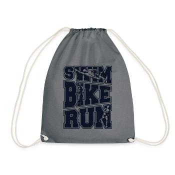 Swim Bike Run Triathlon Bike Triathlete Training - Drawstring Bag - grey - Front