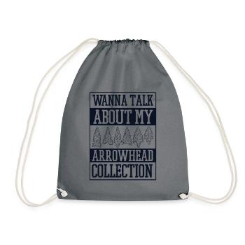 want to Talk About My Arrowhead Collection - Drawstring Bag - grey - Front