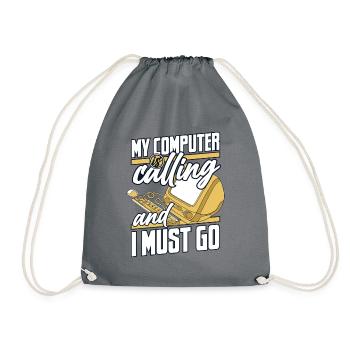 Mon ordinateur appelle l’informaticien des opérations informatiques - Sac de sport léger - gris - Devant